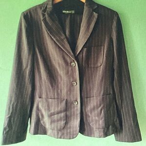 Eddie Bauer Dark Gray Pinstripe Blazer